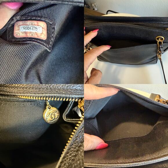 💎✨IT GIRL✨💎 Authentic CHANEL Caviar Shoulder Bag Black Gold Hardware - Picture 7 of 11